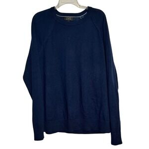 Banana‎ Republic Men's Navy Blue 100% Merino Wool Crew Neck Sweater Size L